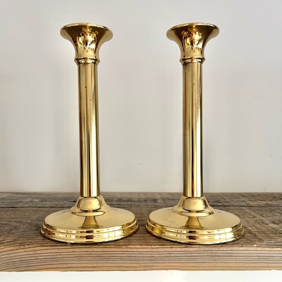 Elegant Brass Candle Holders - Picture 1 of 5